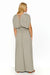 Elegant Summer Knit Maxi Dress with Gold Accent Sleeves