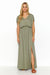 Elegant Summer Knit Maxi Dress with Gold Accent Sleeves