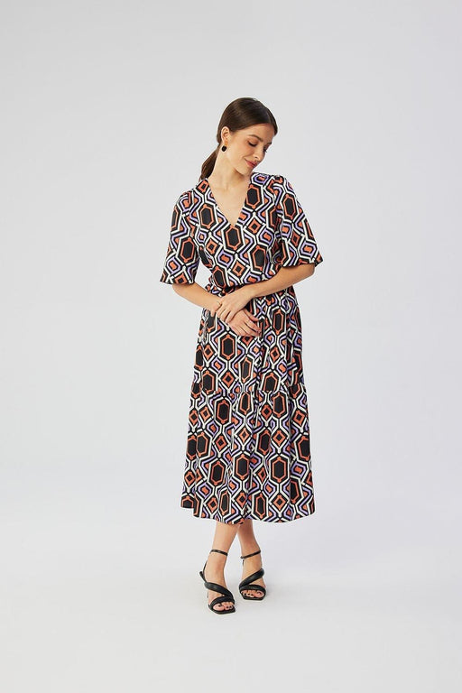 Elegant Floral Print Belted Maxi Dress for Effortless Chic