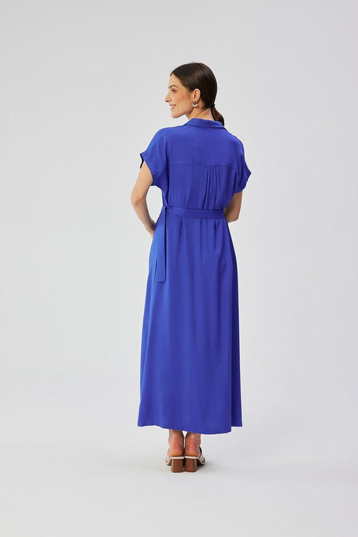 Chic Viscose Collared Maxi Dress