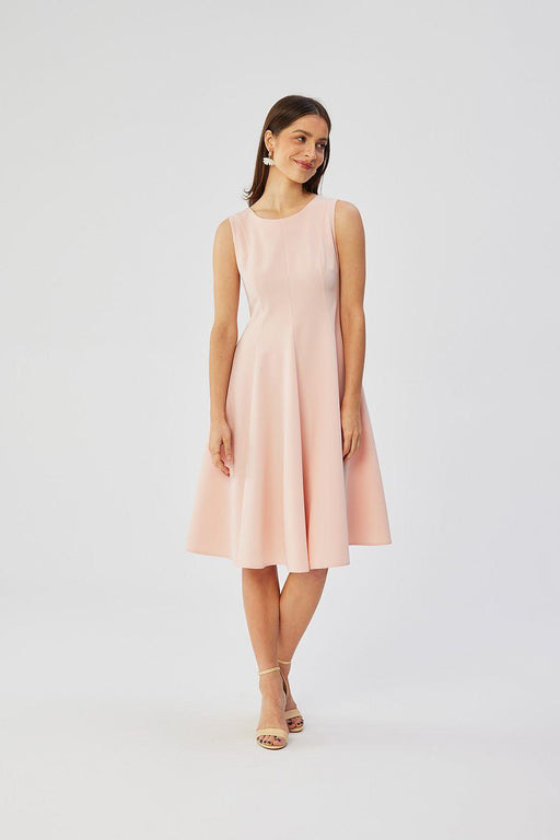 Elegant A-Line Sleeveless Day Dress with Polish Flair