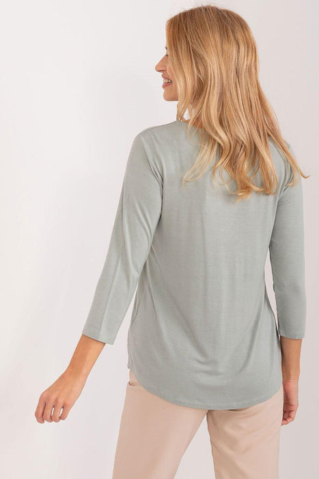 Eco-Conscious Viscose Heart Neck Blouse for Everyday Elegance