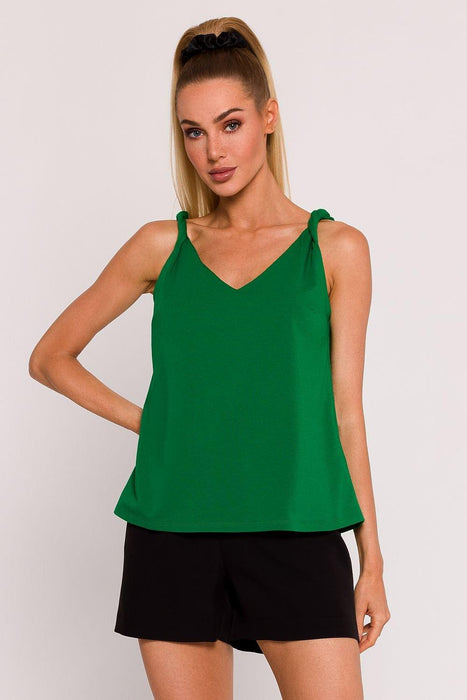 Chic A-Line Knit Top with Striking Open Back