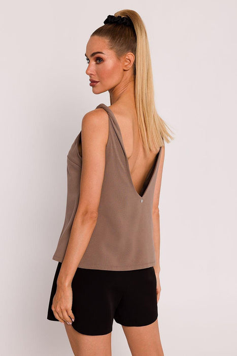 Chic A-Line Knit Top with Striking Open Back