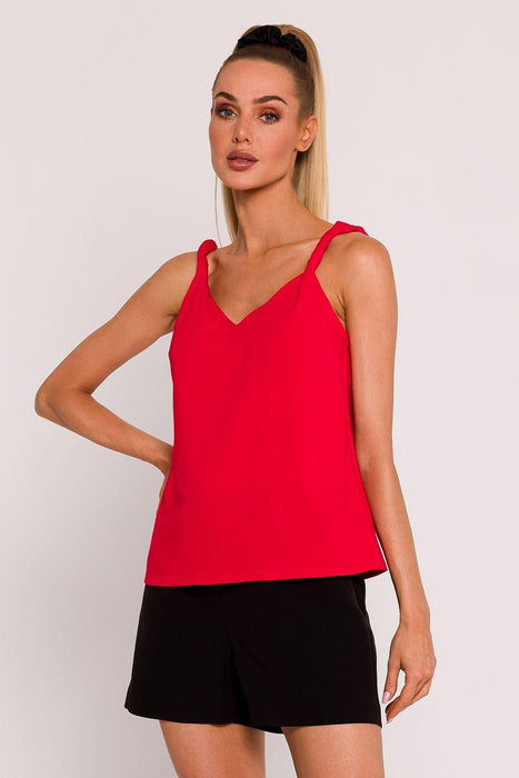 Chic A-Line Knit Top with Striking Open Back