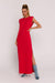 Stylish Knit Maxi Dress with Contemporary Shoulder Detail