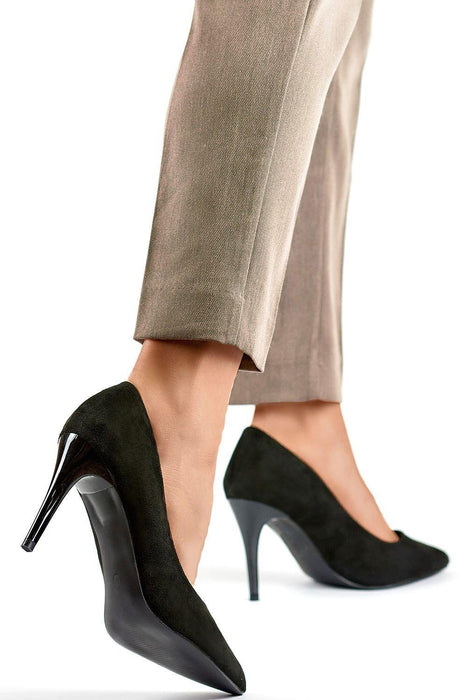 Elegant Black Suede Stiletto Heels