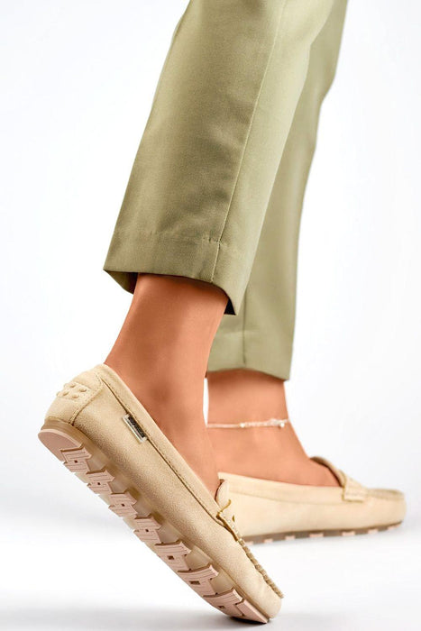 Beige Eco Leather Moccasins - Casual Luxury for the Modern Woman