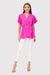 Chic Pink Striped Envelope Neck Blouse - Women's Fashion Essential