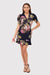 Floral Elegance V-Neck Mini Dress with Back Zip