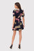 Floral Elegance V-Neck Mini Dress with Back Zip