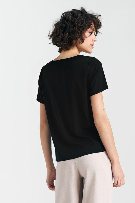 Sophisticated Black Boat Neck Top - Essential Addition to Your Wardrobe