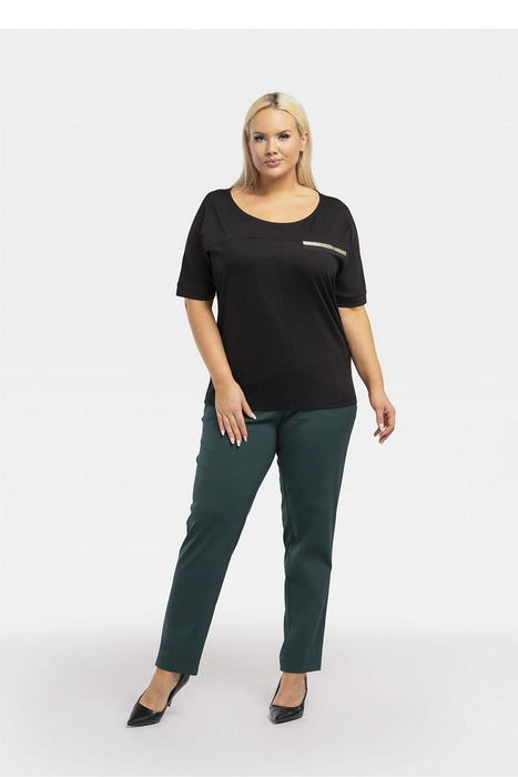 Chic Plus Size Teya Blouse with Stylish Ribbon Accent