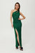 Radiant One-Shoulder Shimmer Knit Evening Dress