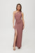 Radiant One-Shoulder Shimmer Knit Evening Dress