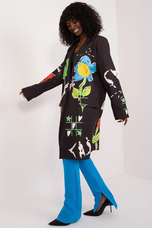 Vibrant Italian Style Women's Printed Blazer