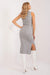 Elegant Ease: Sleeveless Dress and Heart-Neck Sweater Set