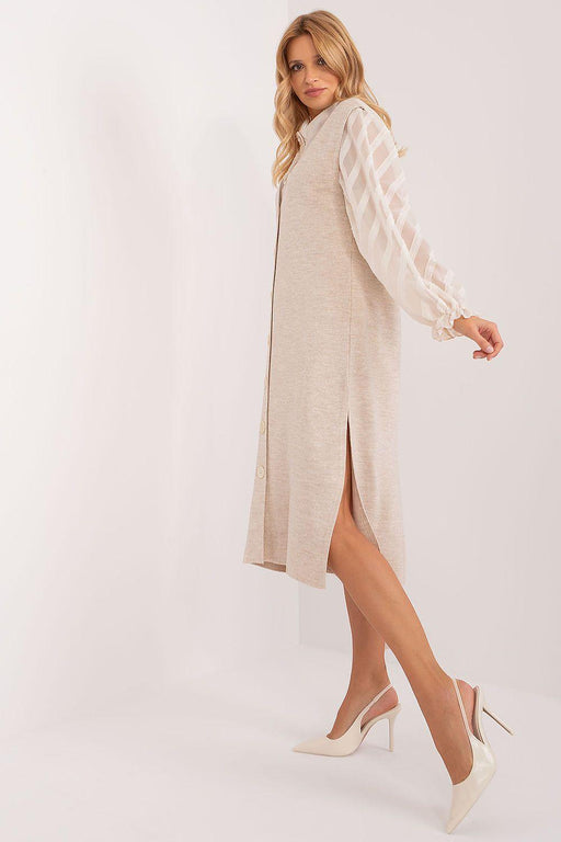 Chic Knit Midi Dress with Heart Neckline