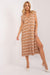 Chic Striped Midi Dress with Romantic Heart Neckline for Everyday Elegance