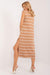 Chic Striped Midi Dress with Romantic Heart Neckline for Everyday Elegance