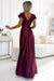 Numoco Cornflower Satin Evening Gown - Timeless Grace