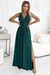 Sophisticated Green Brocade Evening Gown by Numoco