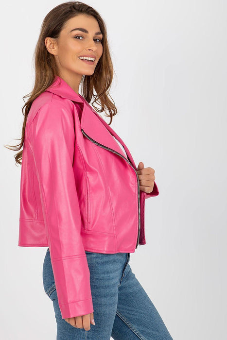 Eco-Conscious Fashion Zippered Jacket with Stylish Lapels and Practical Pockets