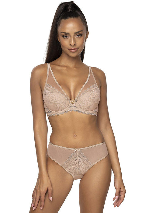 Elegant Floral Lace Push-Up Bra with Customizable Mesh Straps