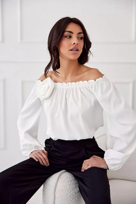 Rosie Satin Blouse with Spanish Flair