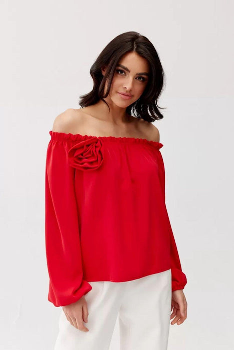 Rosie Satin Blouse with Spanish Flair