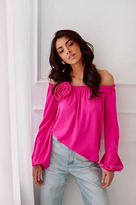 Rosie Satin Blouse with Spanish Flair