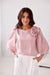 Elegant Satin Rose Blouse - Luxurious Fashion Statement