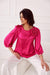 Elegant Satin Rose Blouse - Luxurious Fashion Statement