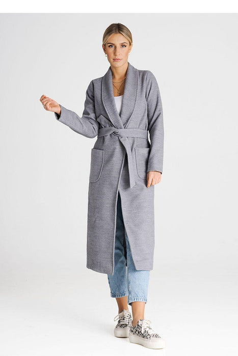 Chic Tie-Belted Long Coat