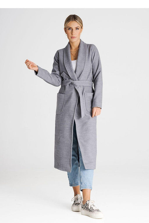 Chic Tie-Belted Long Coat