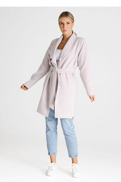 Elegant Collared Coat with Belt Option