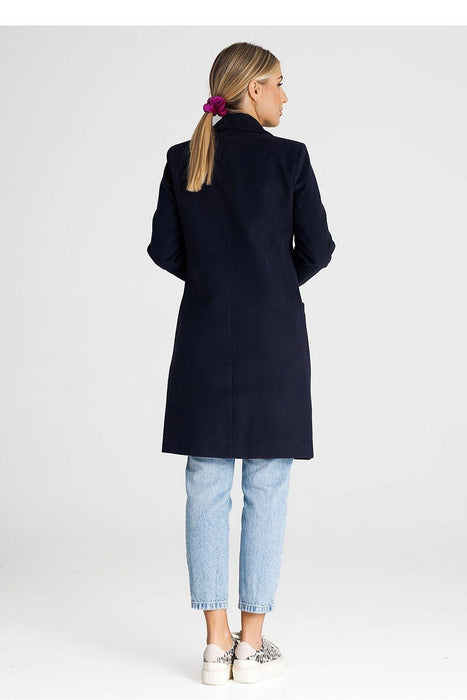 Elegant Button-Down Knee-Length Winter Coat