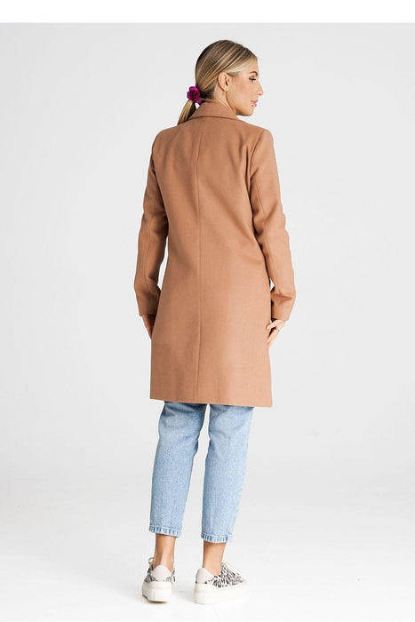 Elegant Button-Down Knee-Length Winter Coat