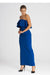 Sophisticated Sleeveless Maxi Dress with Double Ruffle Neckline