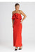 Sophisticated Sleeveless Maxi Dress with Double Ruffle Neckline