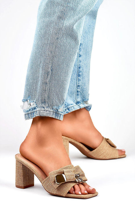 Stylish Sustainable Suede Heeled Flip-Flops