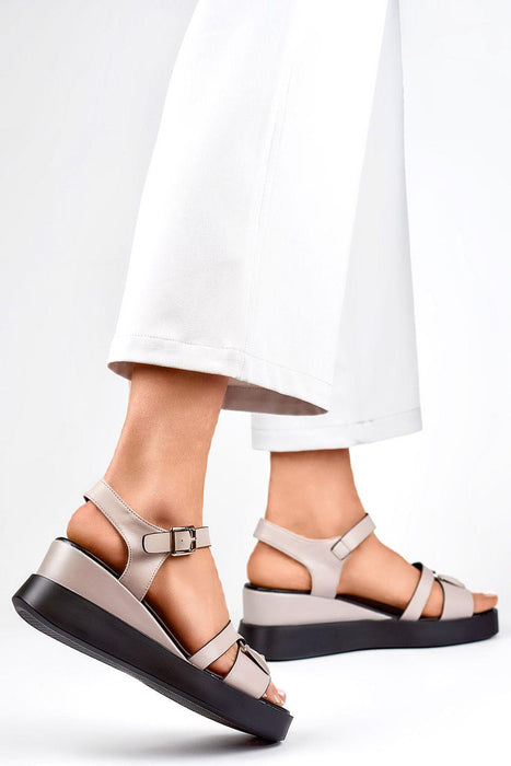 Stylish Natural Leather Ankle-Strap Sandals for All-Day Comfort