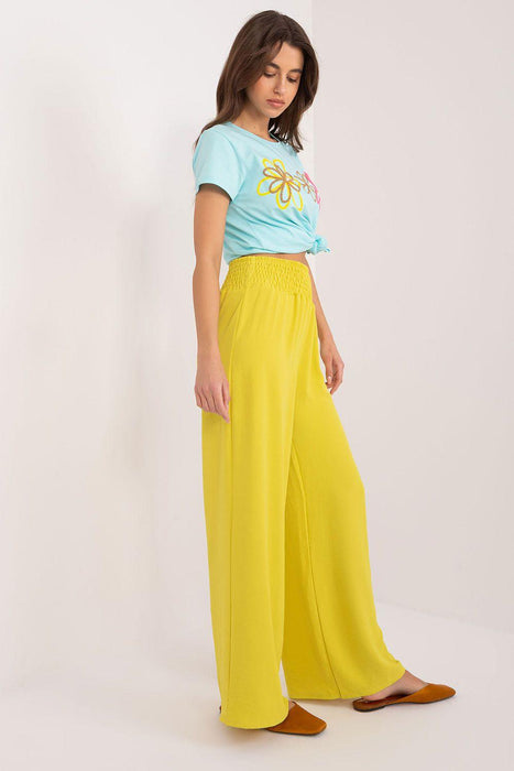 Chic Wide Leg Polyester Trousers by Elegant Italy Moda