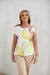 Fruit Fantasy Cotton Blouse with Dazzling Rhinestone Accents