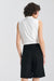 Chic Sleeveless Viscose Blouse with Timeless Collar