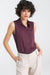 Chic Sleeveless Viscose Blouse with Timeless Collar