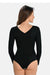 Midnight Elegance V-Neck Bodysuit with Alluring Cut-Out Back