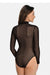 Sophisticated Mesh Turtleneck Bodysuit for Timeless Style