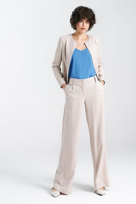 Chic Relaxed Fit Wide-Leg Trousers for Women by Nife