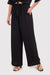 Chic Black Linen Trousers with Elastic Waistband